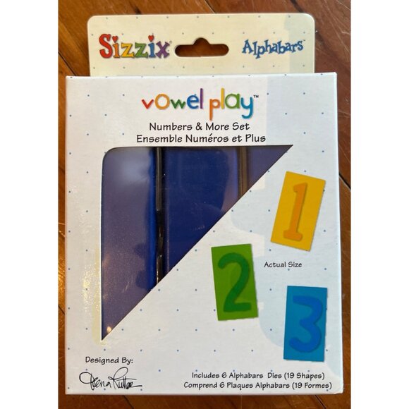 Sizzix Alphabars Vowel Play Numbers & More Set 19  Shapes 38-1093 - Picture 1 of 4
